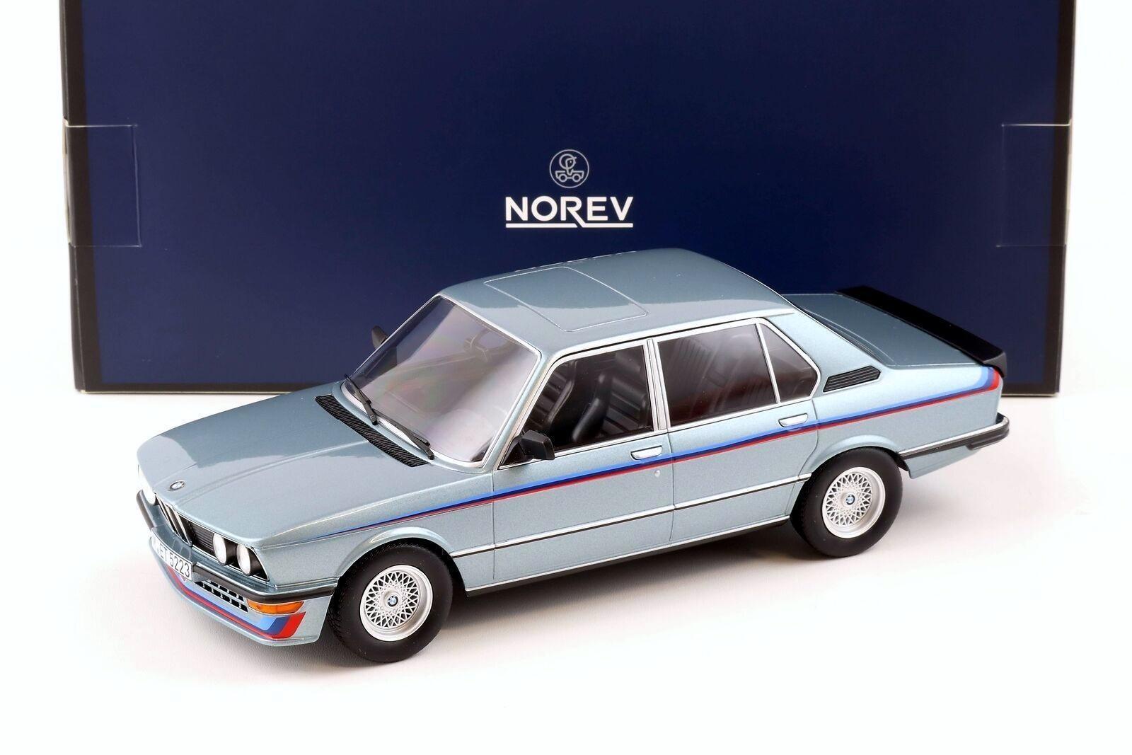 ID 94852 orig.jpg 1:18 Norev BMW M535i E12 Limousine 1980 blue met. with stripes - Limited 500 pcs.