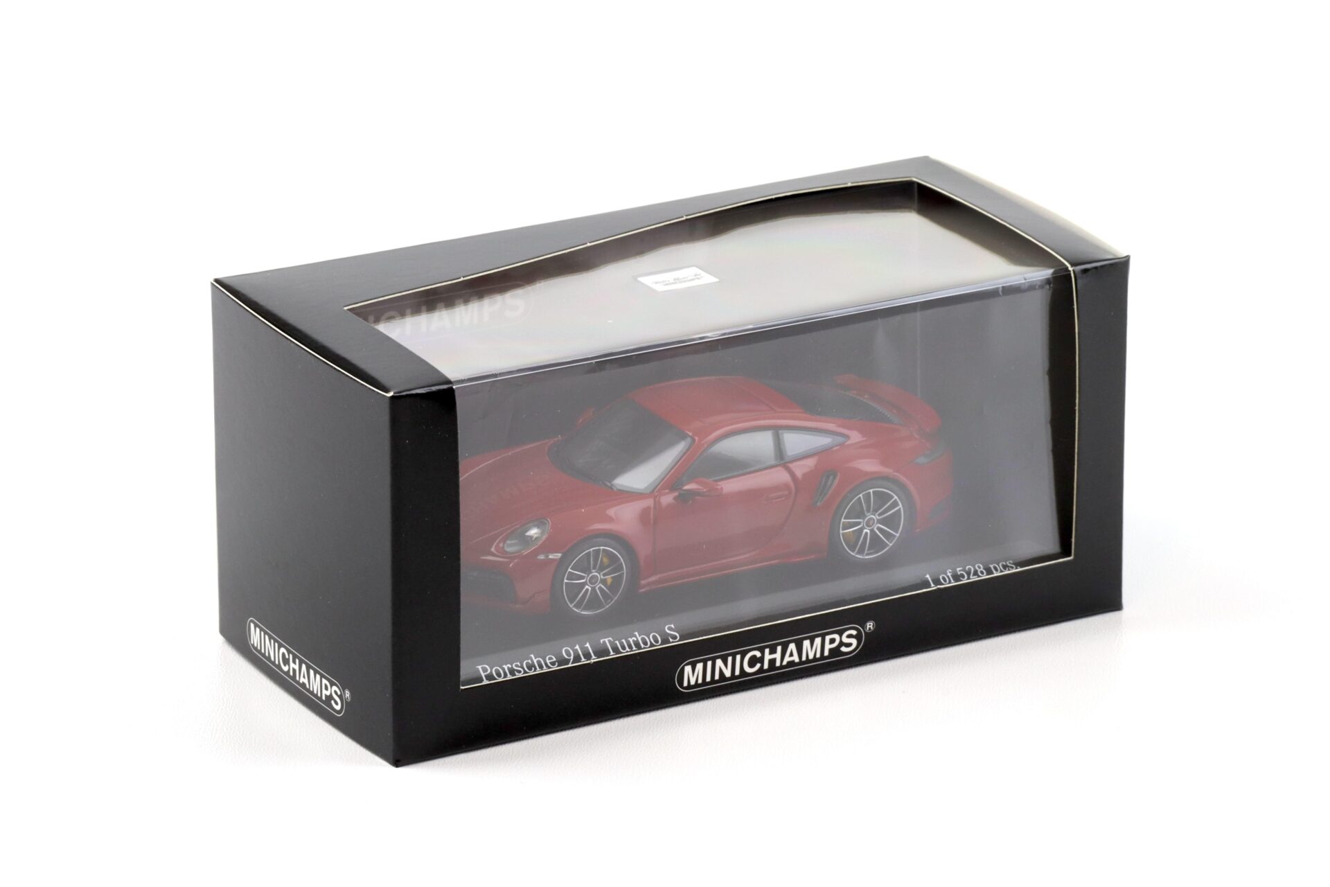 1:43 Minichamps Porsche 911 (992) Turbo S Coupe Sport Design 2021 Karmin red
