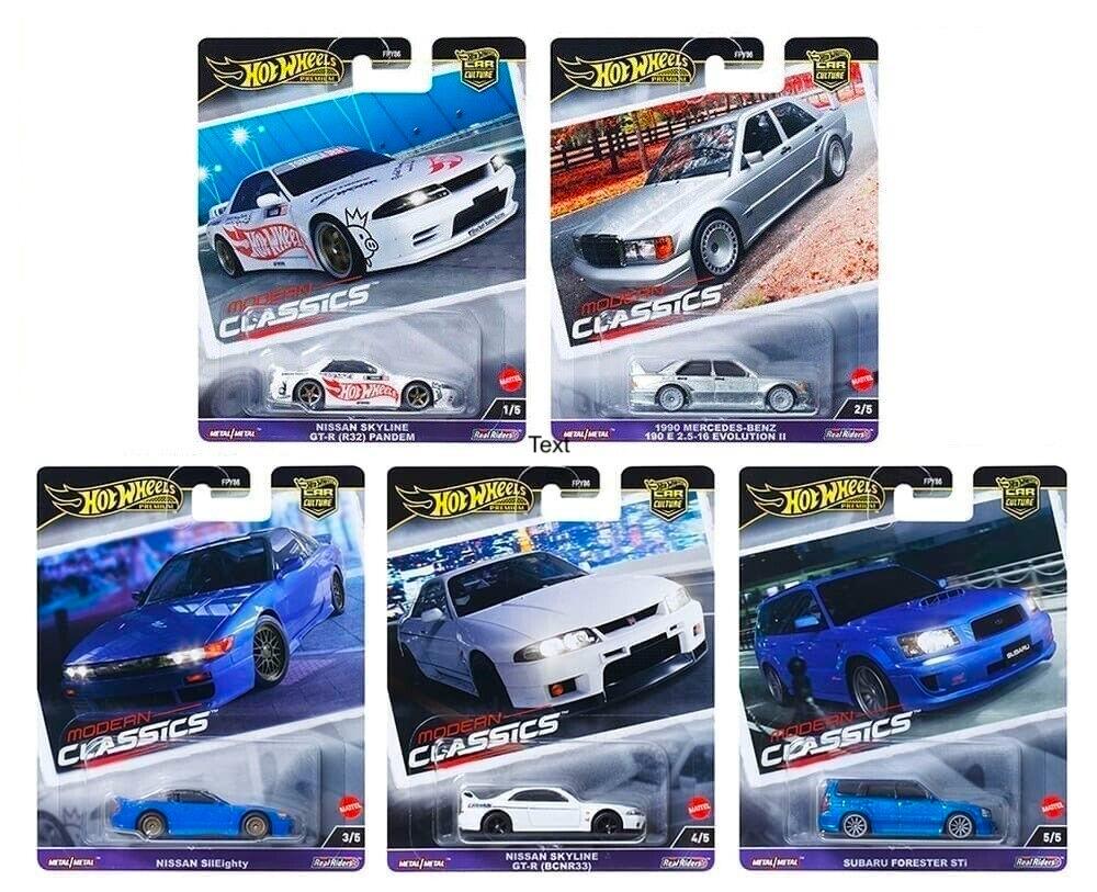 1:64 Hot Wheels Premium 2024 Modern Classics SET 5 pcs. Mercedes, Nissan 976E