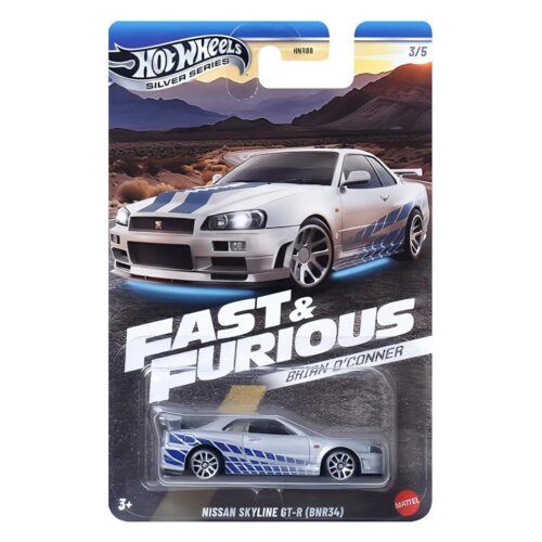 1:64 Hot Wheels 2025 Fast & Furious Brian oÂ´Conner Nissan Skyline GT-R R34 JBY31