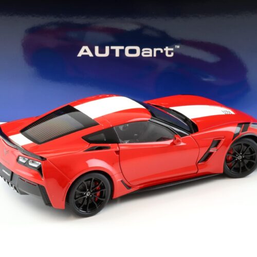 1:18 AUTOart Chevrolet Corvette C7 Grand Sport red/ white stripes