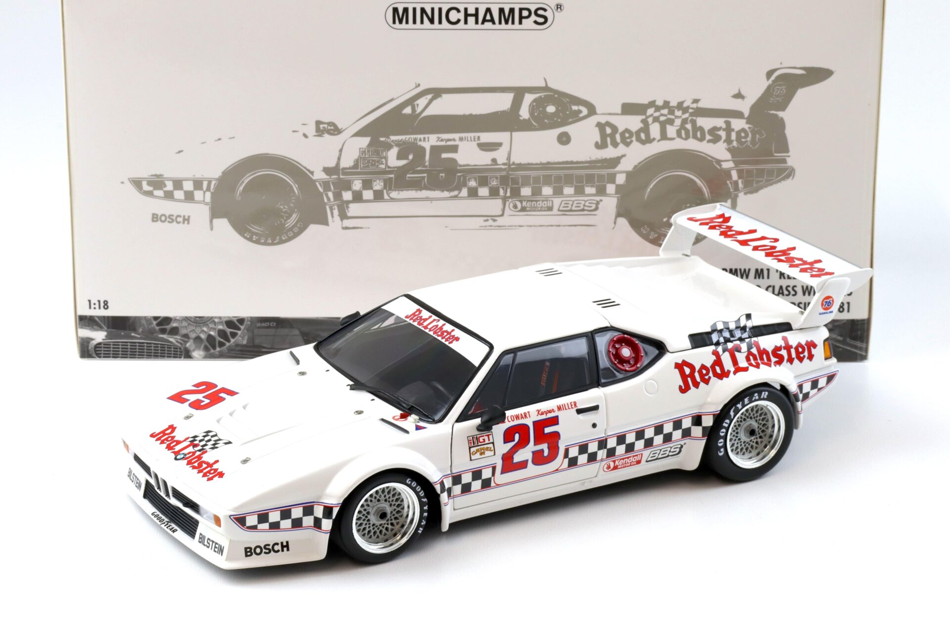 1:18 Minichamps BMW M1 Red Lobster Miller/ Cowart LA Times GP Riverside 1981