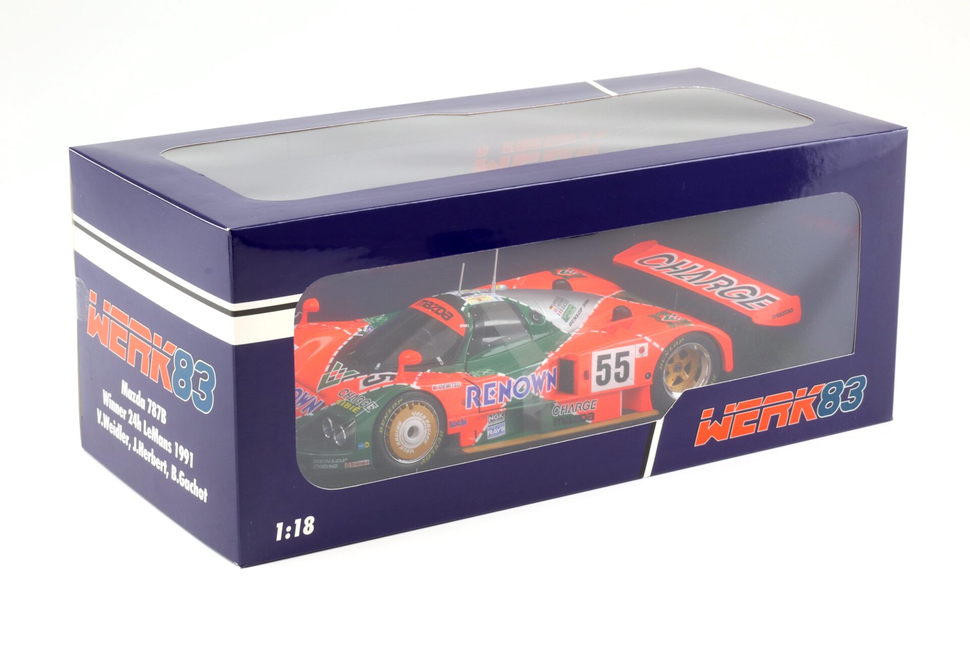 1:18 WERK83 Mazda 787B Winner 24h Le Mans 1991 #55 Weidler