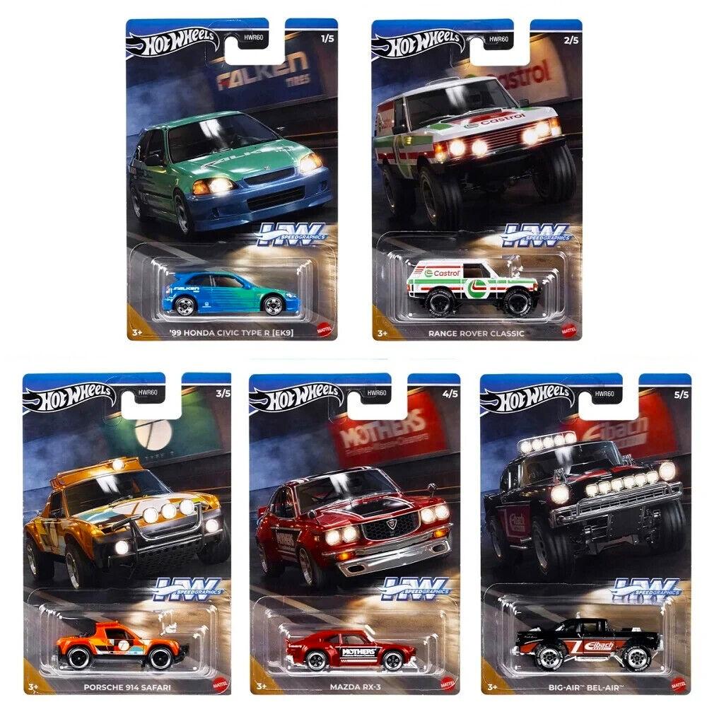 ID 99158 orig.jpg 1:64 Hot Wheels 2024 Speed Graphics SET 5 pcs. GDG44-977J Mazda, Porsche