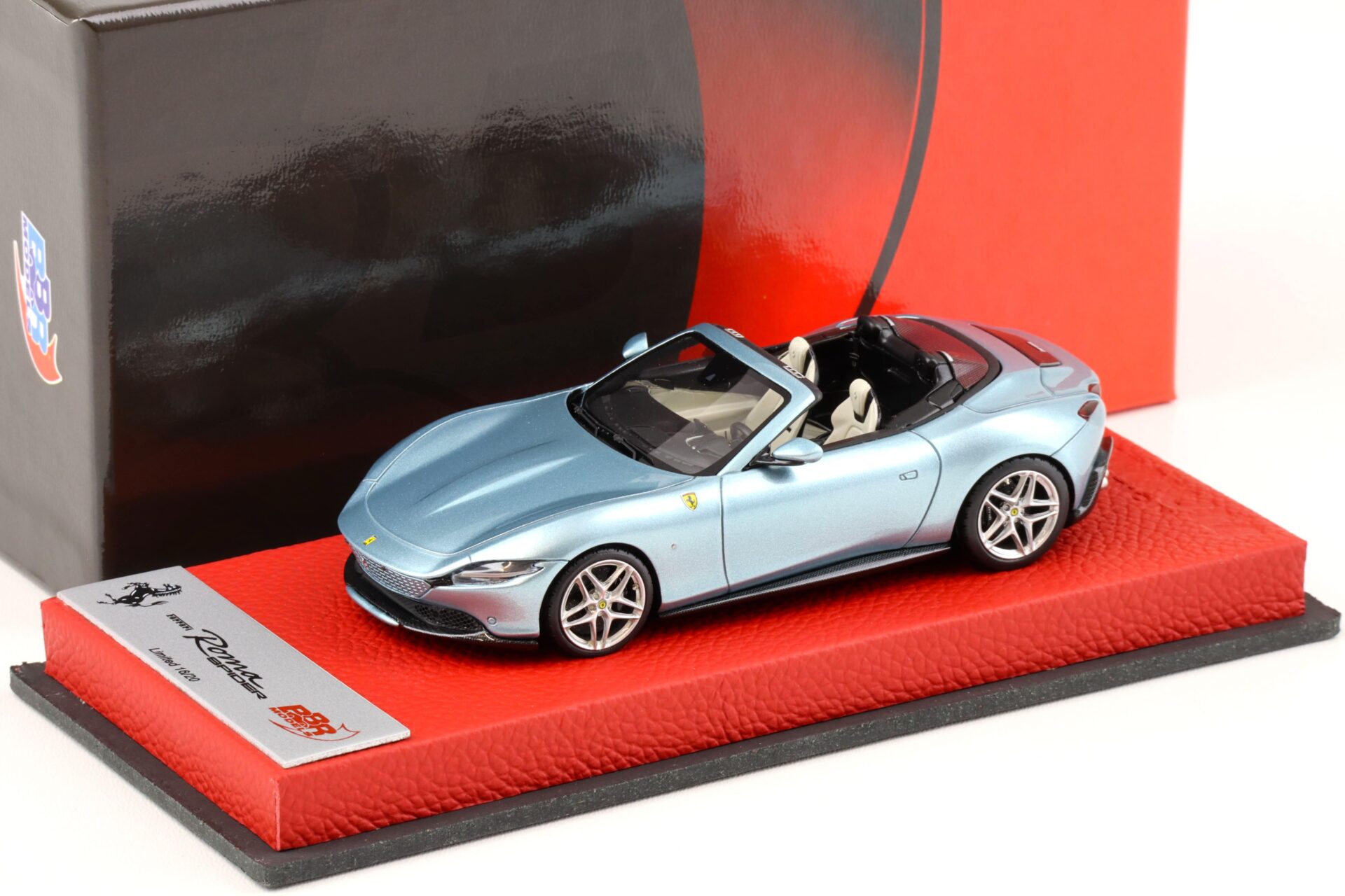 ID 99165 orig.jpg 1:43 BBR PREMIUM Ferrari Roma Spider Celeste Tevere leather base - Limited 20 pcs.