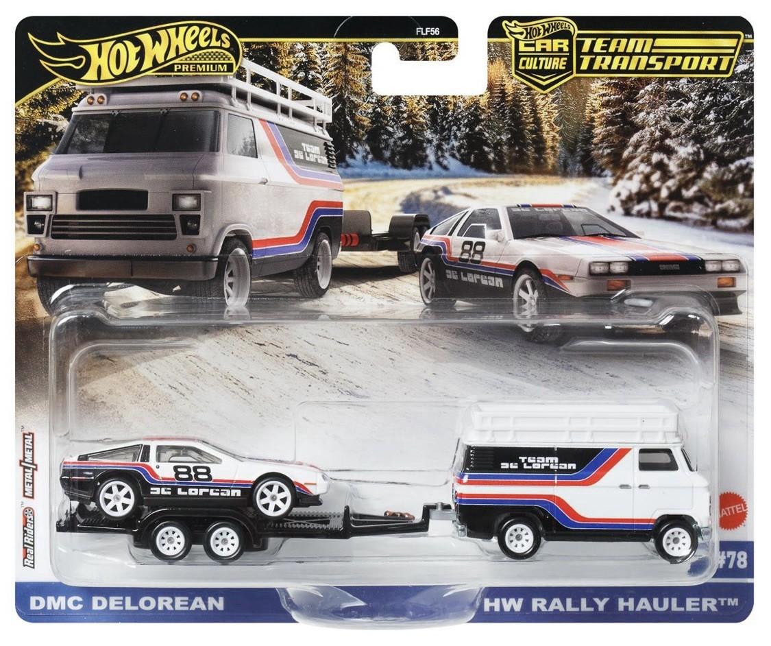 ID 99848 orig.jpg 1:64 Hot Wheels Premium 2025 Team Transport JMB35 DMC Delorean + Rally Hauler