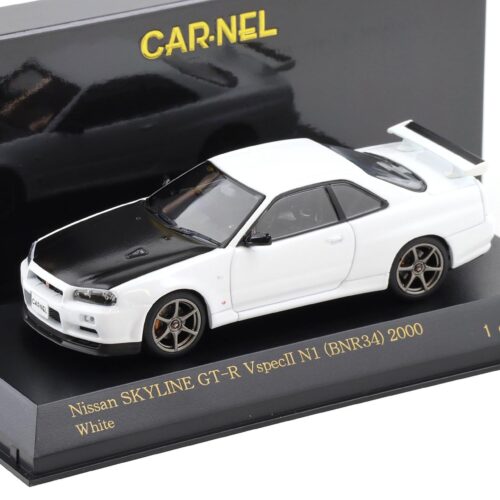 1:43 CAR-NEL by Kyosho Nissan Skyline GT-R (R34) V-SPEC N1 2000 white/ Carbon