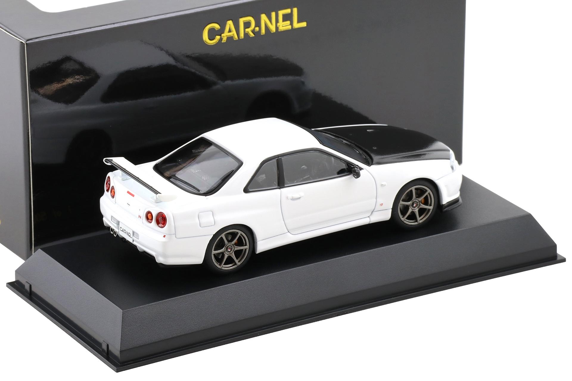 1:43 CAR-NEL by Kyosho Nissan Skyline GT-R (R34) V-SPEC N1 2000 white/ Carbon