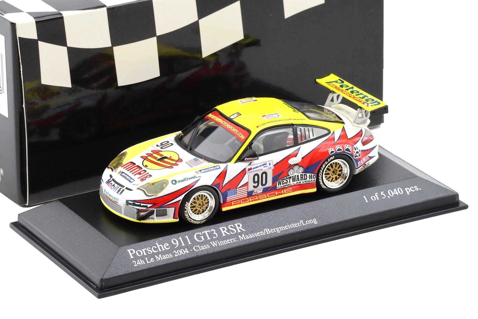1:43 Minichamps Porsche 911 996 GT3 RSR 24h Le Mans 2004 #90 Maassen/ Long