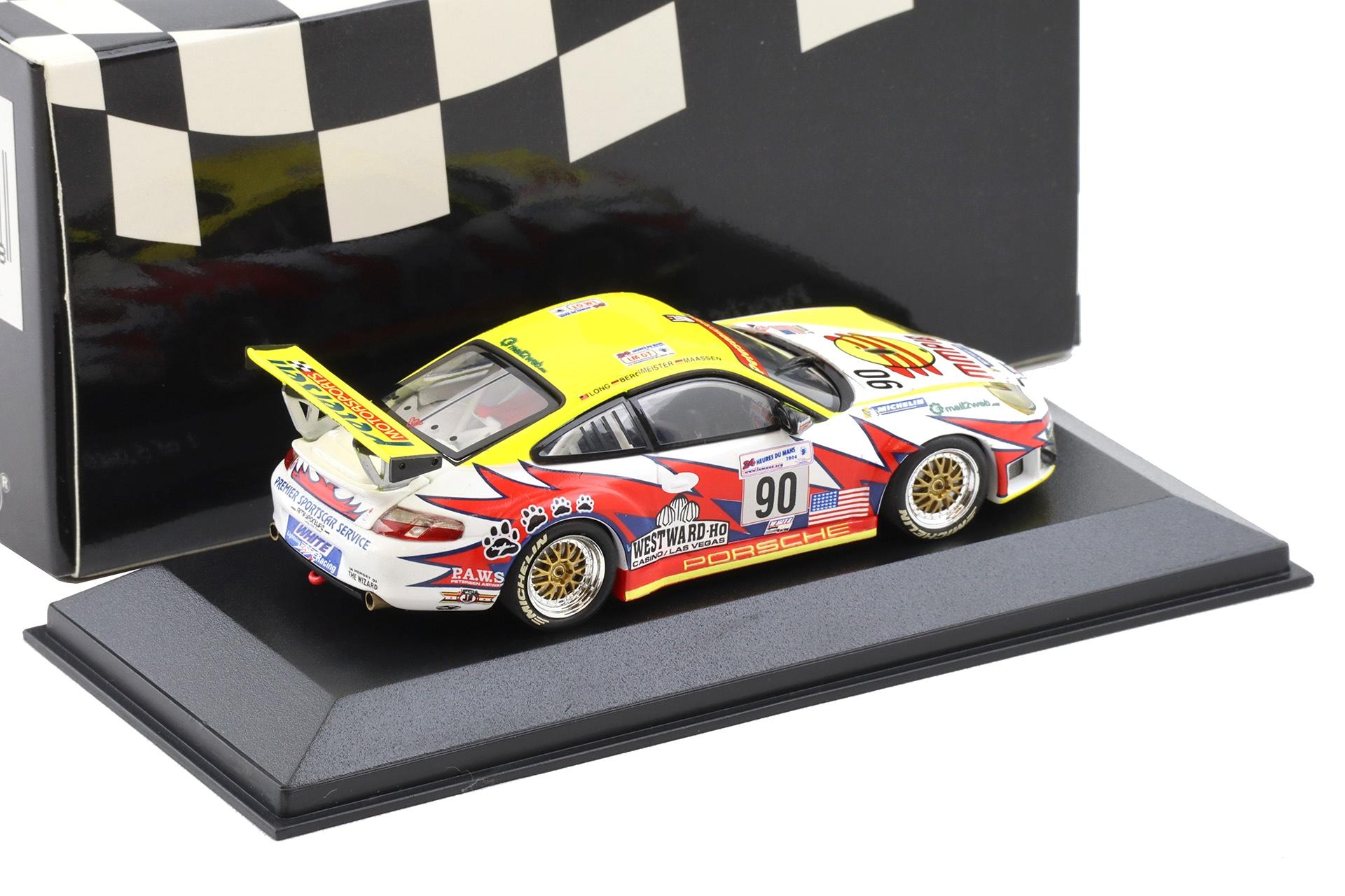 1:43 Minichamps Porsche 911 996 GT3 RSR 24h Le Mans 2004 #90 Maassen/ Long