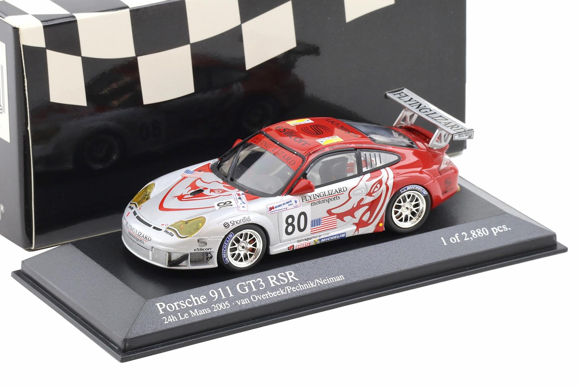 1:43 Minichamps Porsche 911 996 GT3 RSR 24h Le Mans 2005 Flying Lizard #80