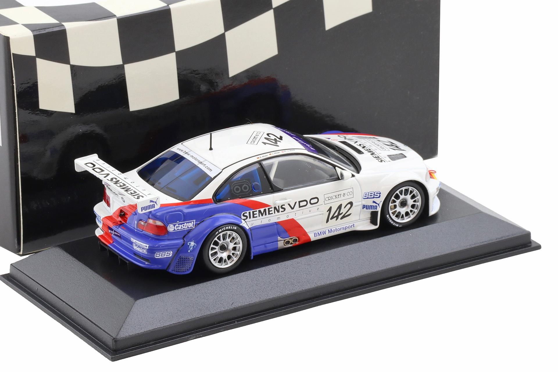 1:43 Minichamps BMW M3 E46 GTR 24h SPA 2004 Class Winners #142 Stuck/ Müller