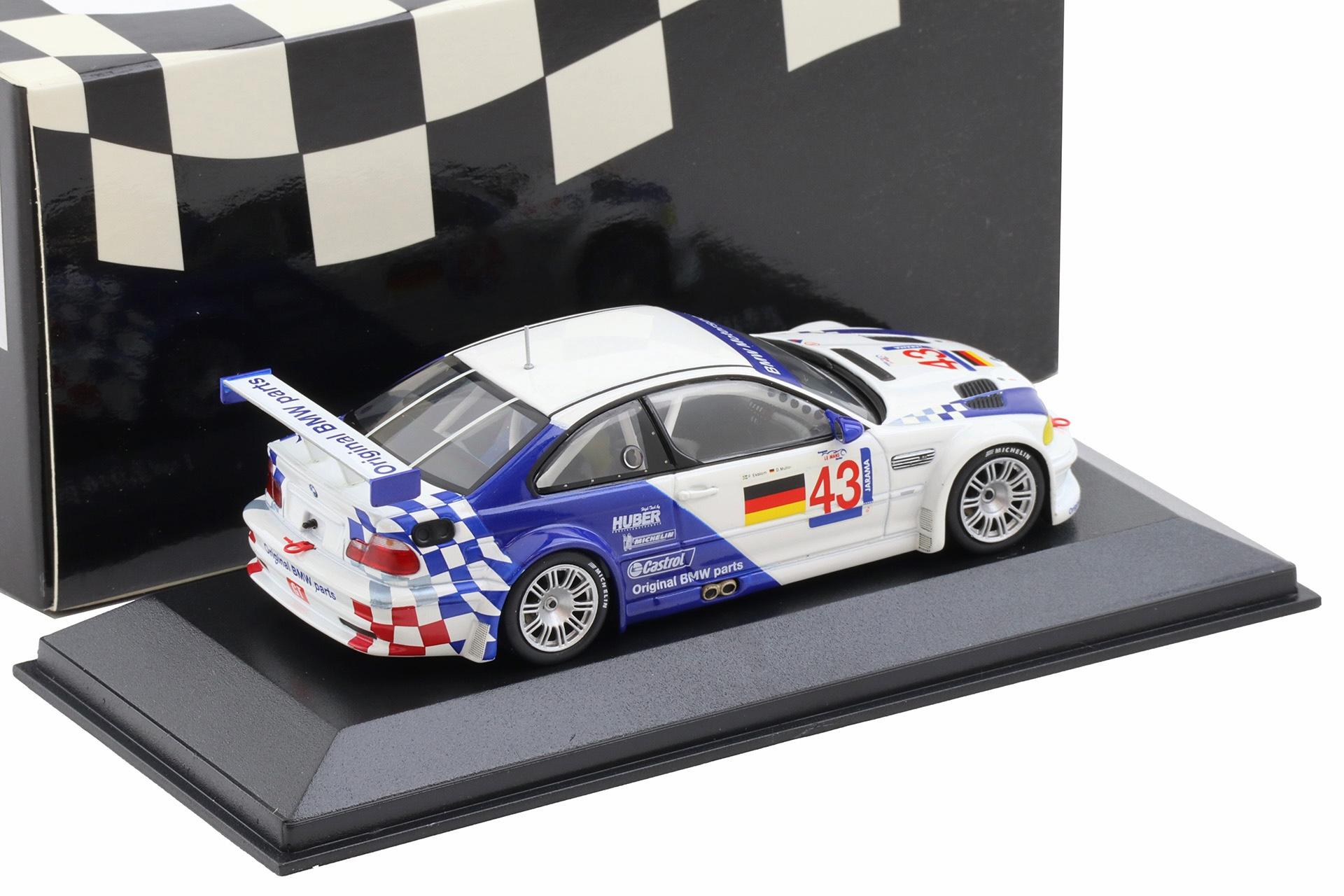 1:43 Minichamps BMW M3 E46 GTR ELMS Jarama 2001 Winners Ekblom/ Müller #43
