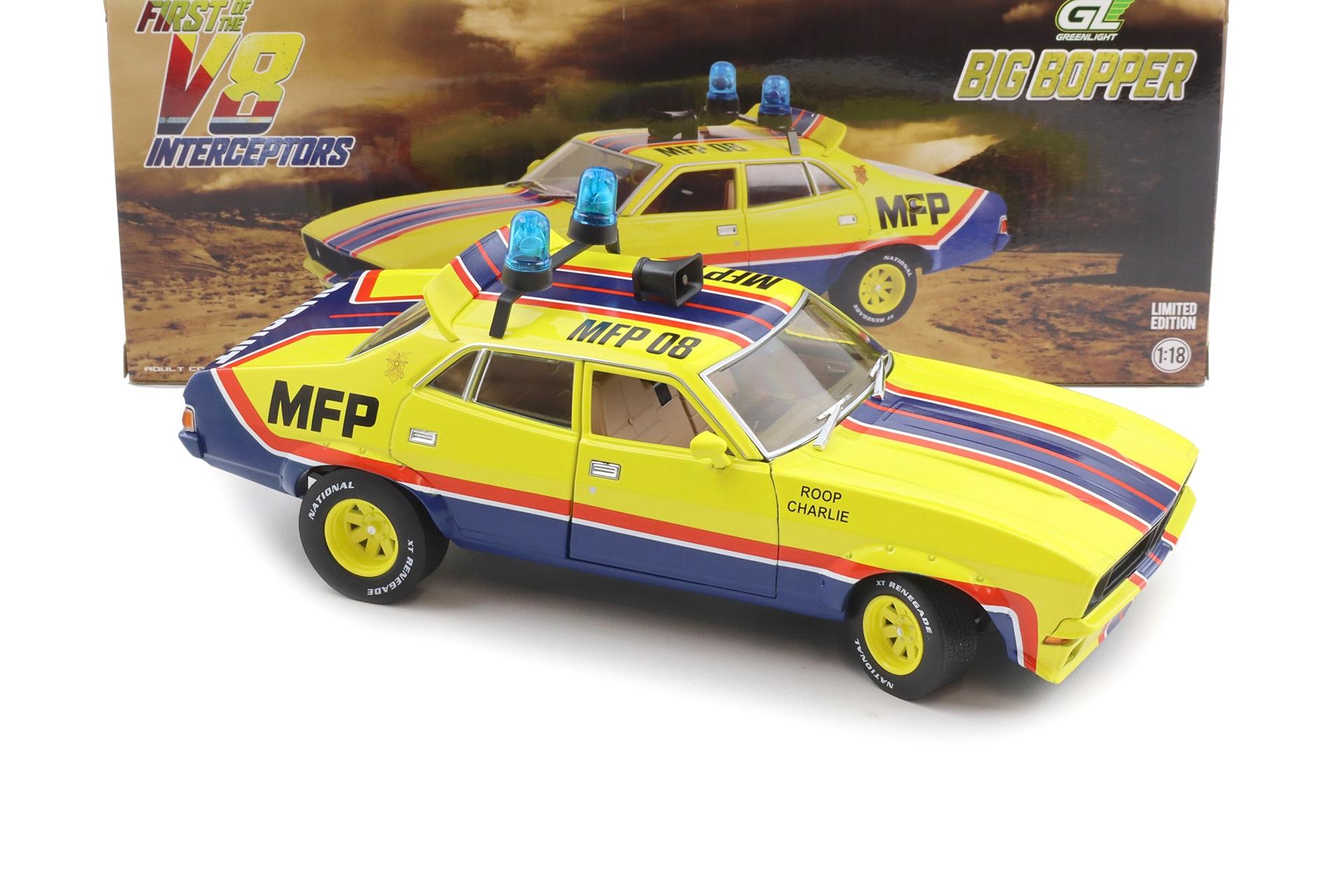 1:18 Greenlight Ford Falcon XB V8 Interceptors Mad Max Big Bopper 1974 Police Pursuit