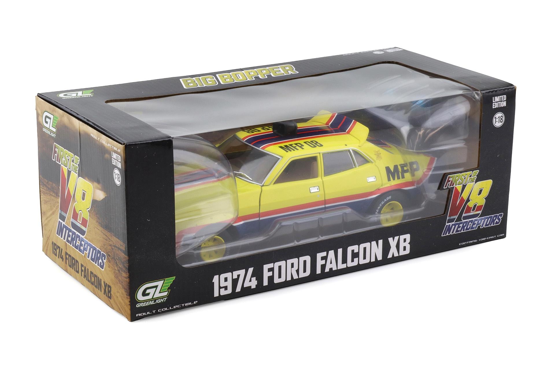 1:18 Greenlight Ford Falcon XB V8 Interceptors Mad Max Big Bopper 1974 Police Pursuit