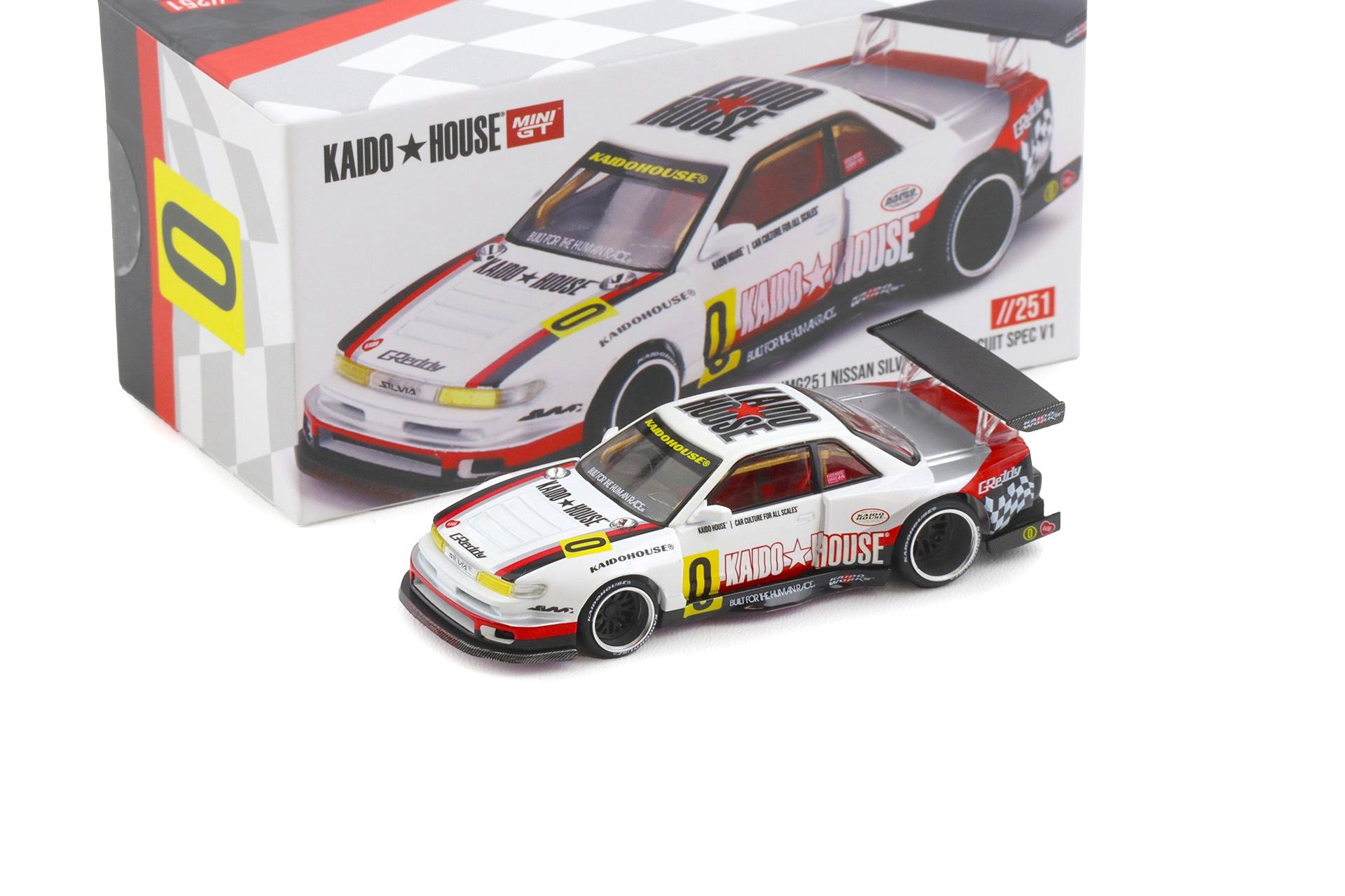 1:64 TSM Mini GT Kaido House Nissan Silvia S13-R Circuit Spec V1 white
