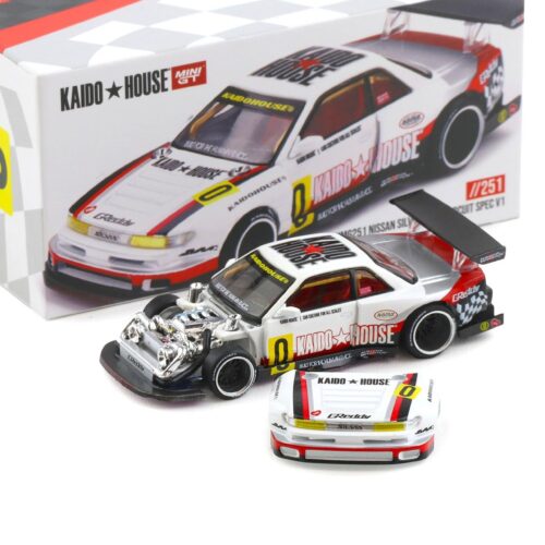 1:64 TSM Mini GT Kaido House Nissan Silvia S13-R Circuit Spec V1 white