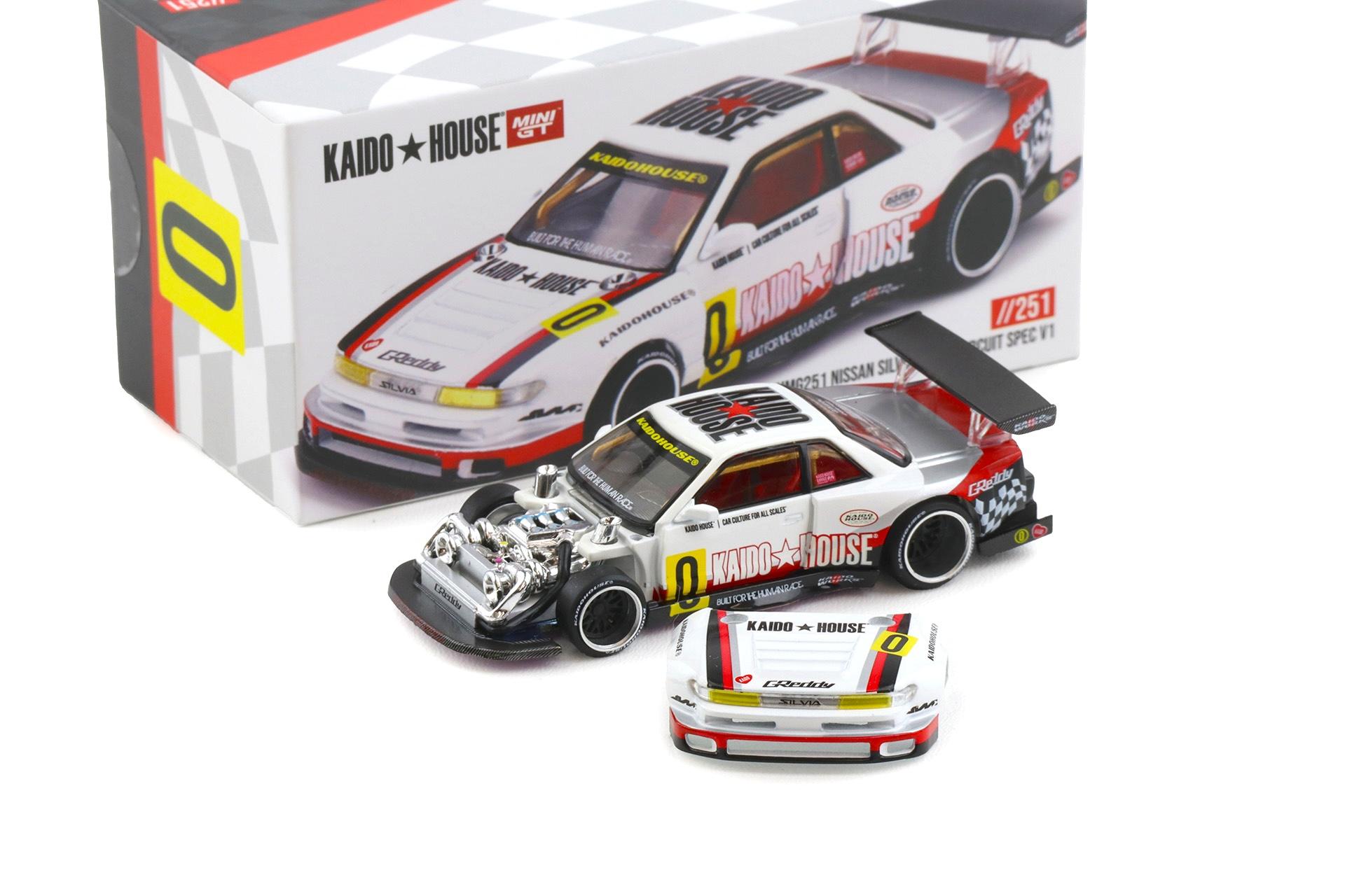 1:64 TSM Mini GT Kaido House Nissan Silvia S13-R Circuit Spec V1 white