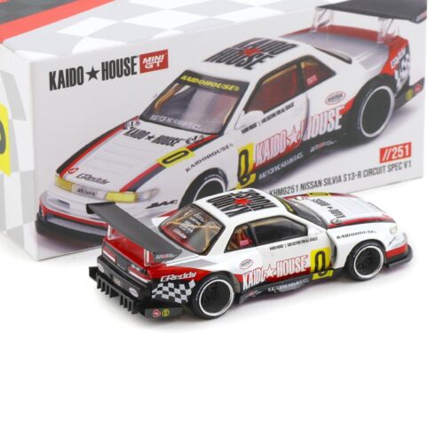 1:64 TSM Mini GT Kaido House Nissan Silvia S13-R Circuit Spec V1 white