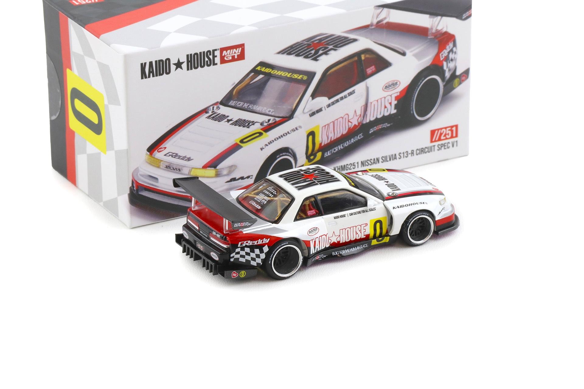1:64 TSM Mini GT Kaido House Nissan Silvia S13-R Circuit Spec V1 white