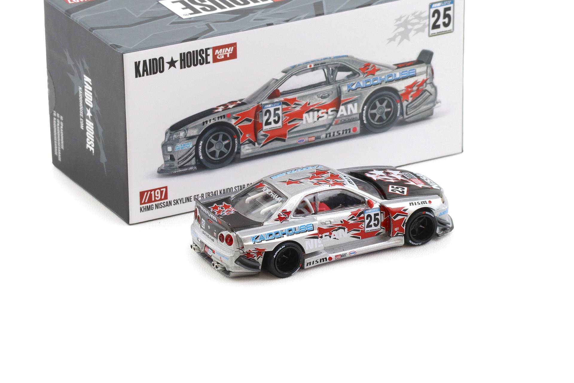 1:64 TSM Mini GT Kaido House Nissan Skyline GT-R R34 Kaido Star Racing V1 silver