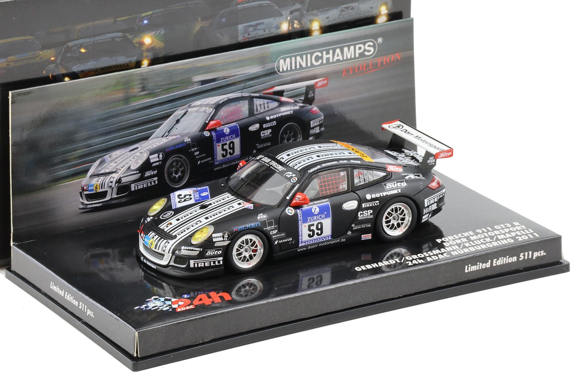 1:43 Minichamps Porsche 911 997 GT3 R Dörr Motorsport 24h Nürburgring 2011
