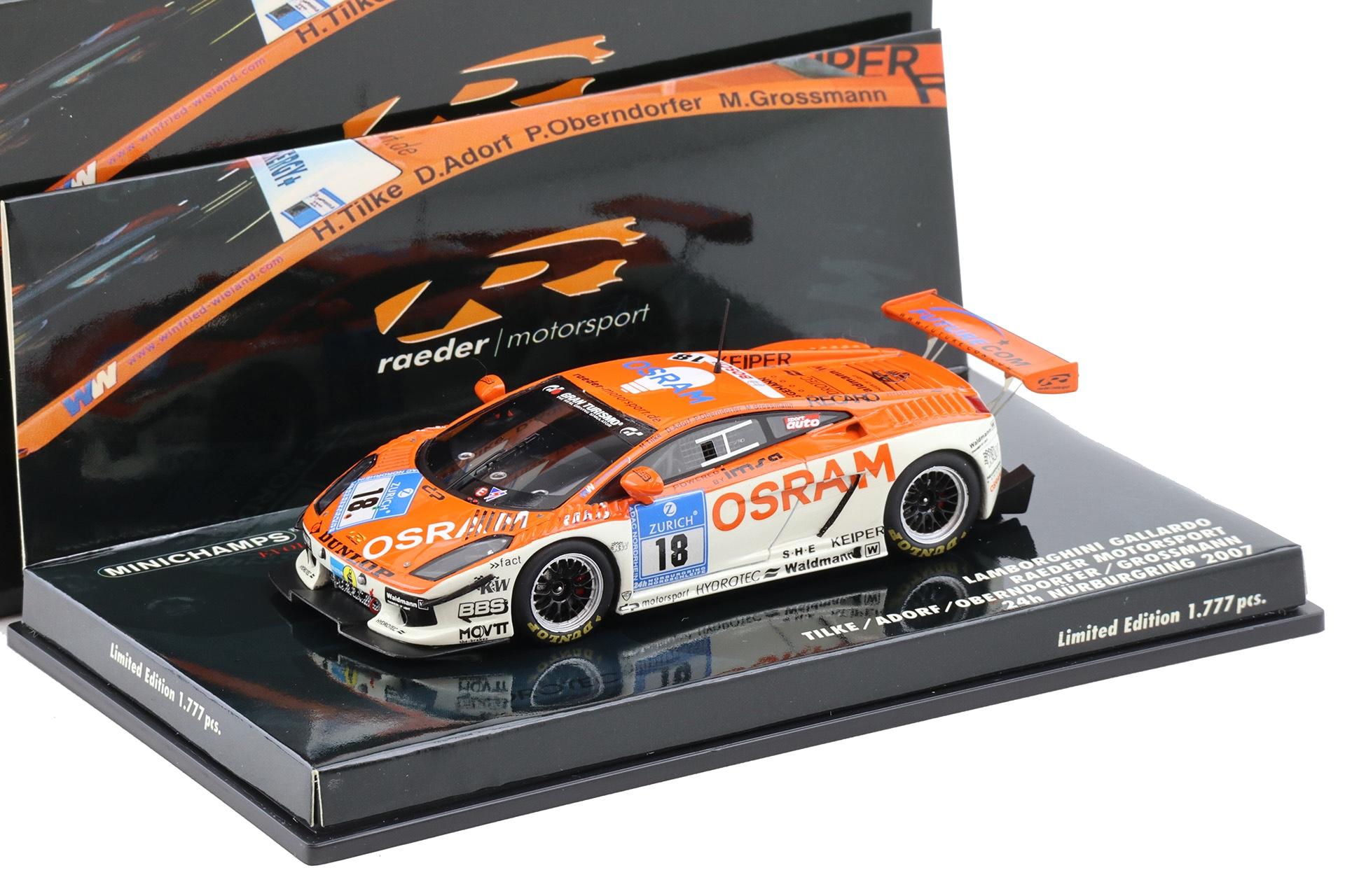 1:43 Minichamps Lamborghini Gallardo Raeder Motorsport 24h Nürburgring 2007 #18