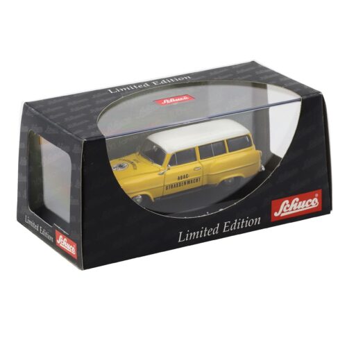 1:43 Schuco Opel Olympia Caravan ADAC Strassenwacht yellow/ white