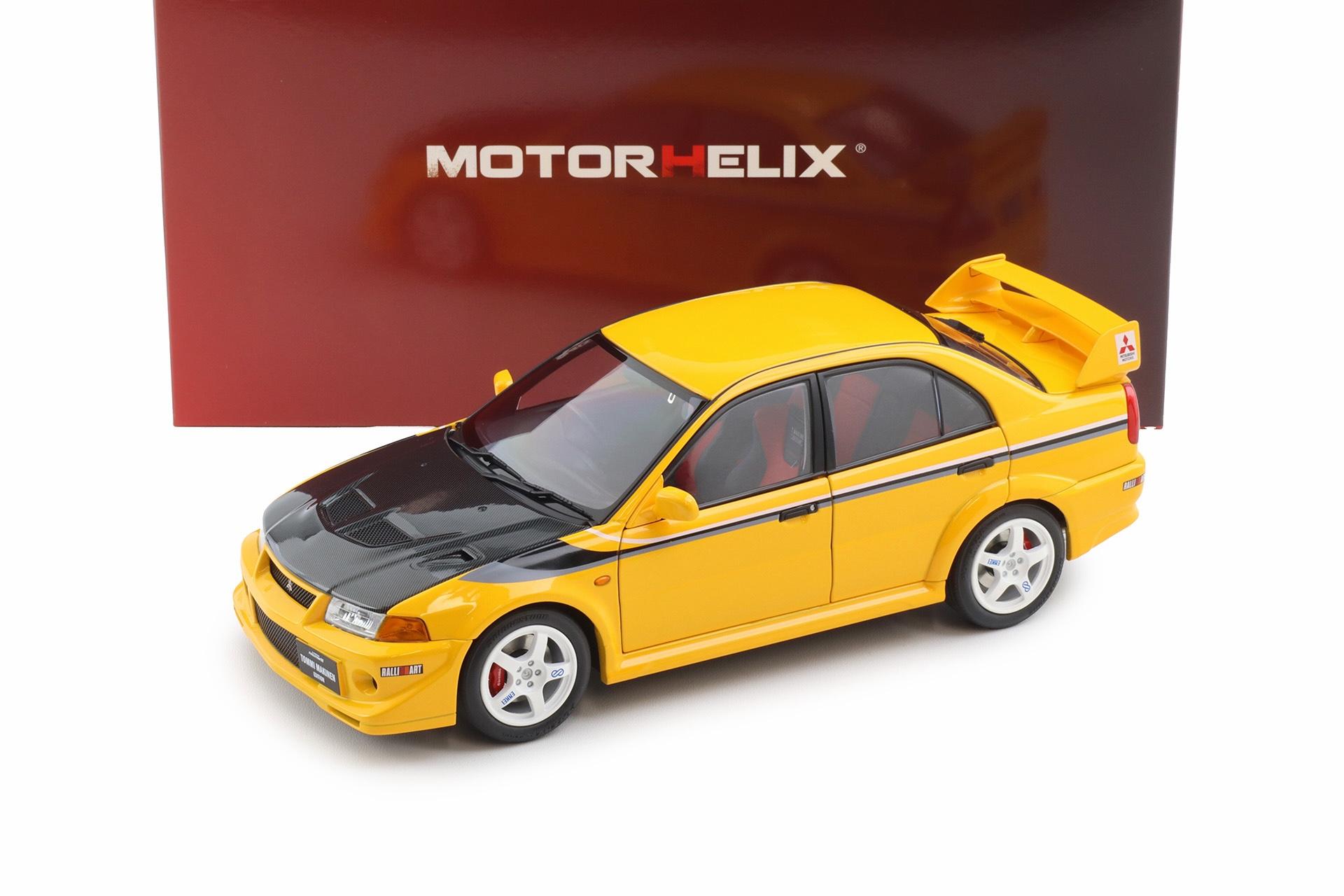 1:18 Motorhelix Mitsubishi Lancer Evolution VI GSR TME Customized yellow/ Carbon roof