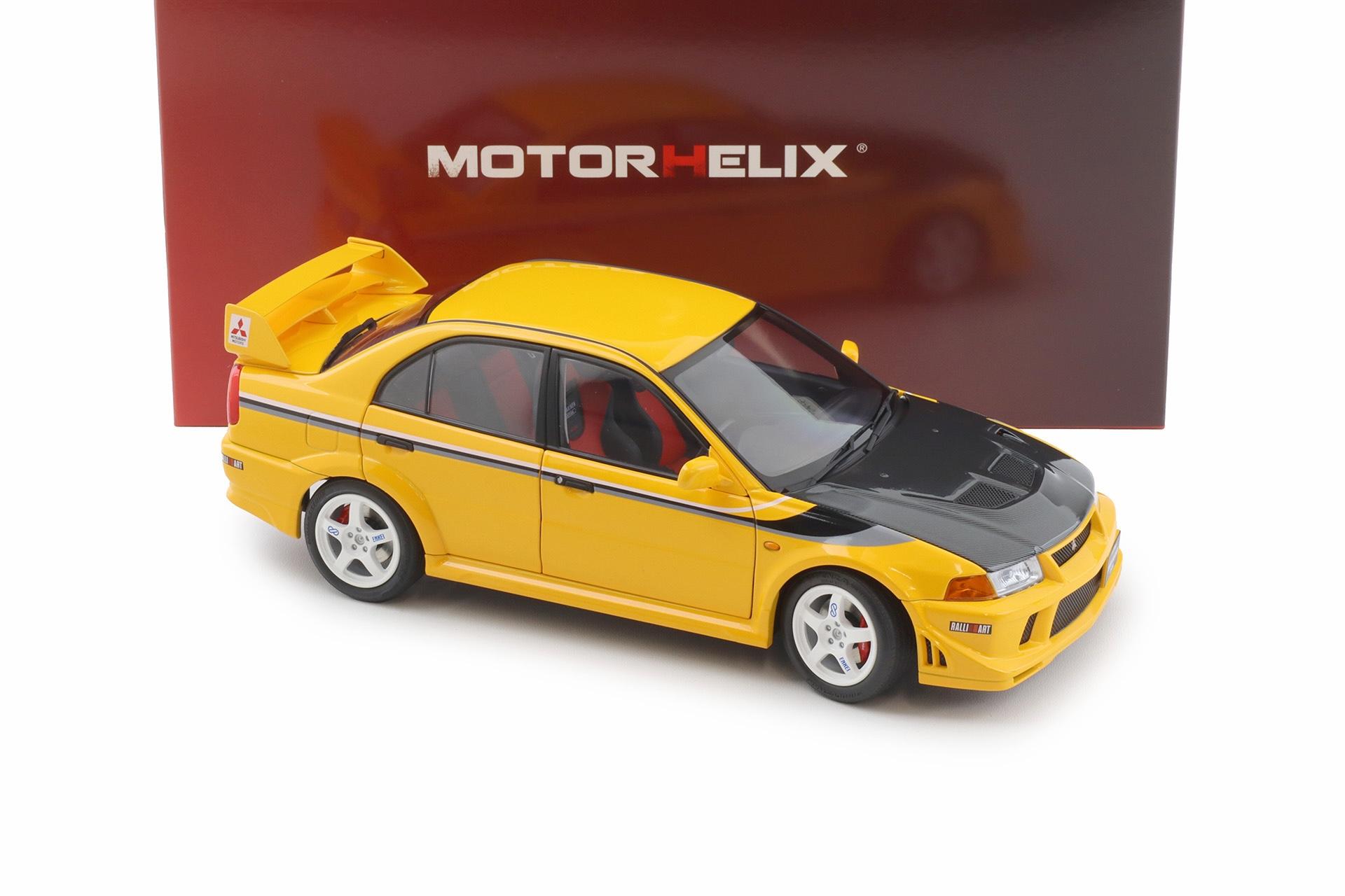 1:18 Motorhelix Mitsubishi Lancer Evolution VI GSR TME Customized yellow/ Carbon roof