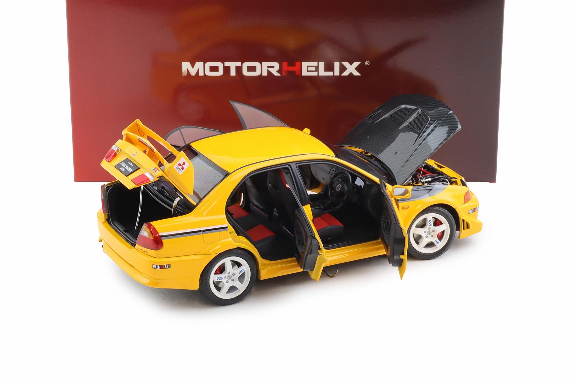1:18 Motorhelix Mitsubishi Lancer Evolution VI GSR TME Customized yellow/ Carbon roof