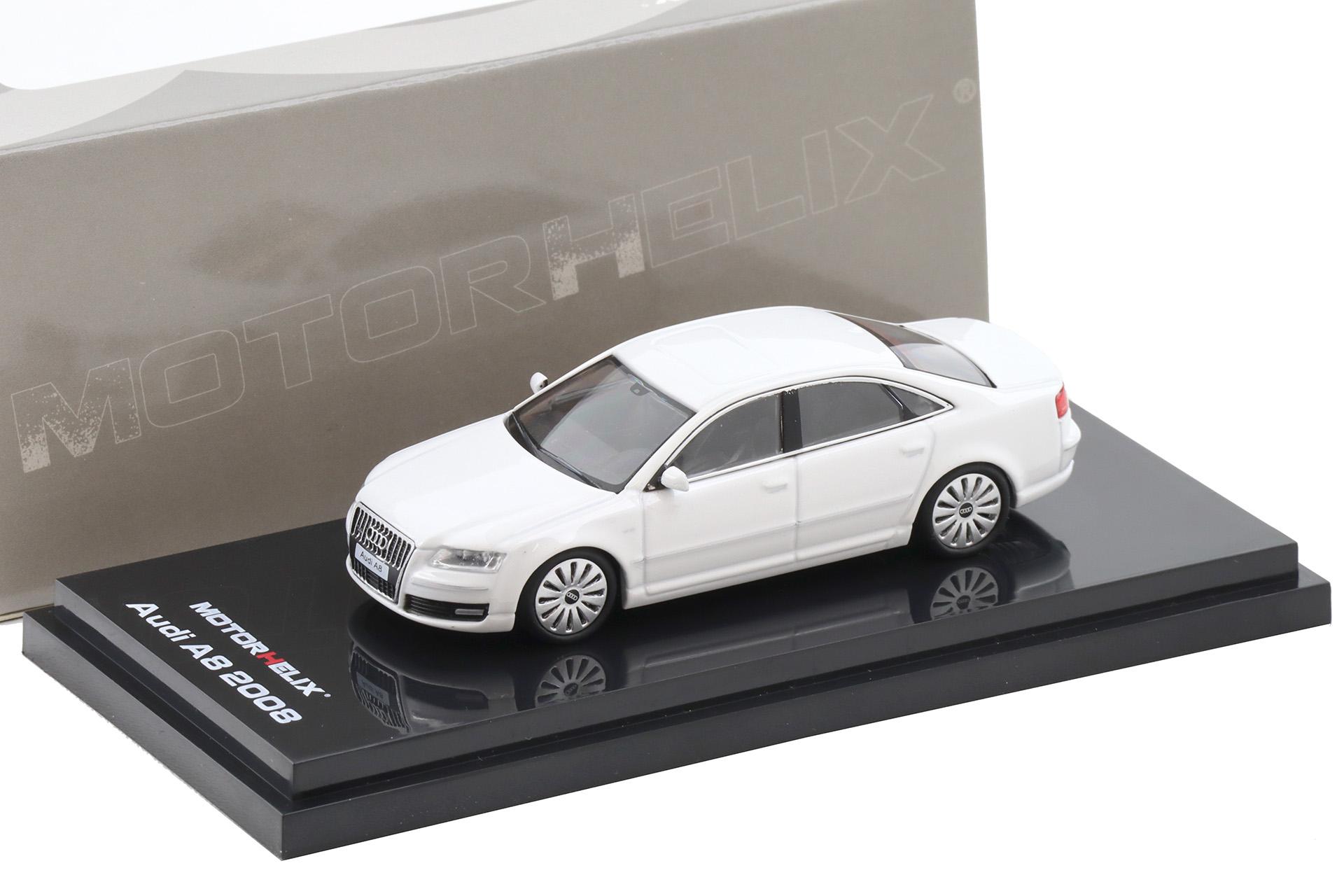 1:64 Motorhelix Audi A8 W12 Limousine D3 Ibis white metallic 2008