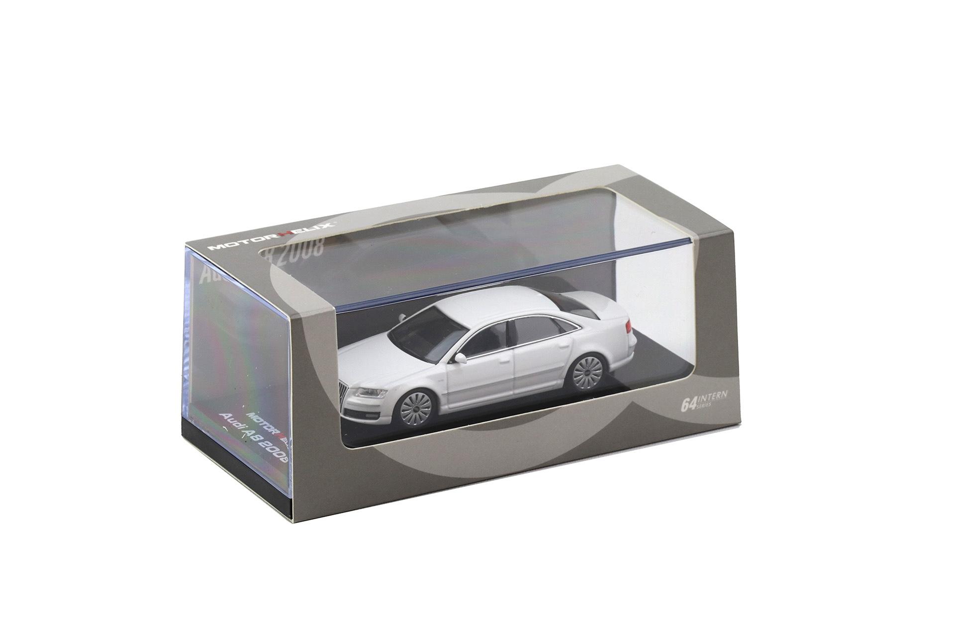 1:64 Motorhelix Audi A8 W12 Limousine D3 Ibis white metallic 2008