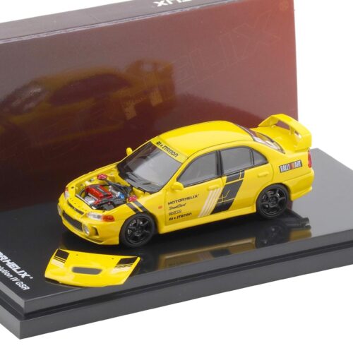 1:64 Motorhelix Mitsubishi Lancer Evo IV GSR Teckwrap Customized yellow