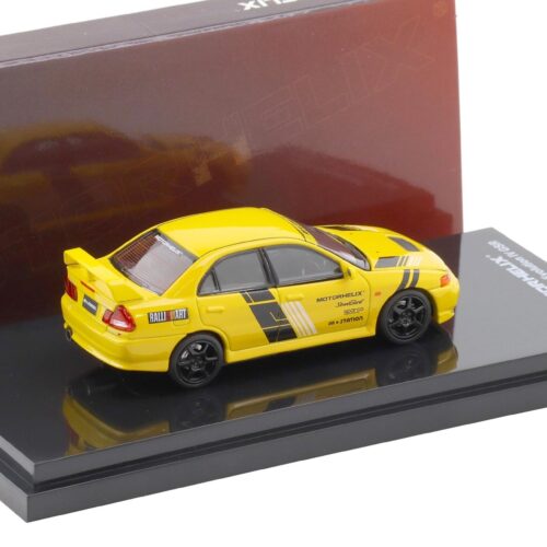 1:64 Motorhelix Mitsubishi Lancer Evo IV GSR Teckwrap Customized yellow