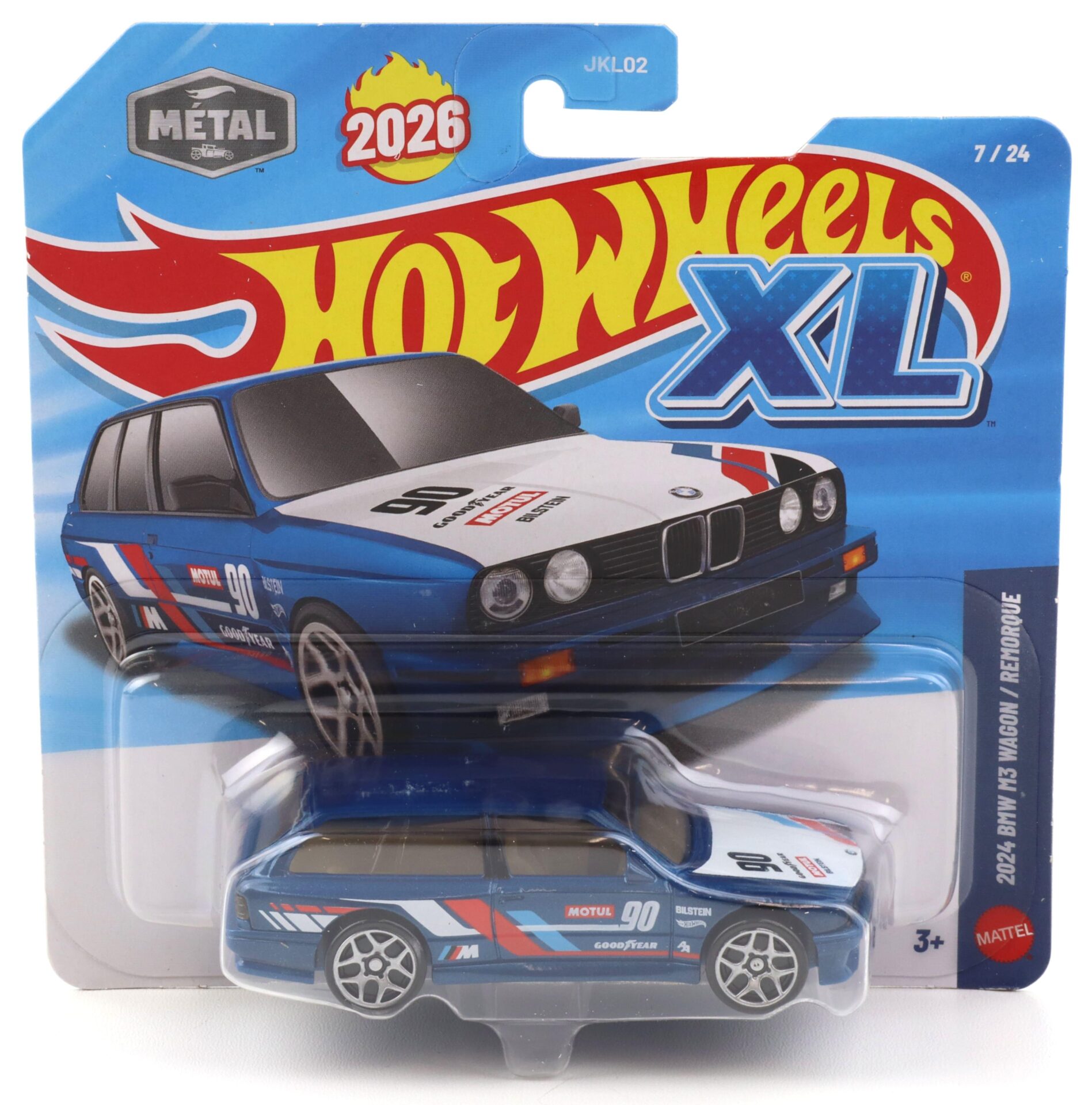 1:43 Hot Wheels XL 2026 JKL04 BMW M3 E30 Wagon 2024 blue metallic