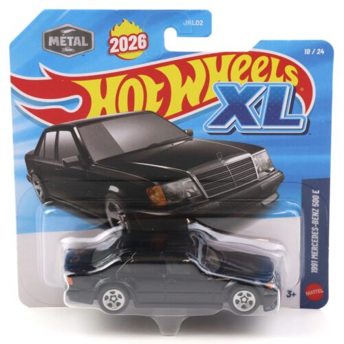 1:43 Hot Wheels XL 2026 JKL08 Mercedes 500E W124 black 1991