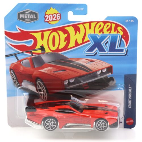 1:43 Hot Wheels XL 2026 JKL14 Count Muscula red/ black stripes