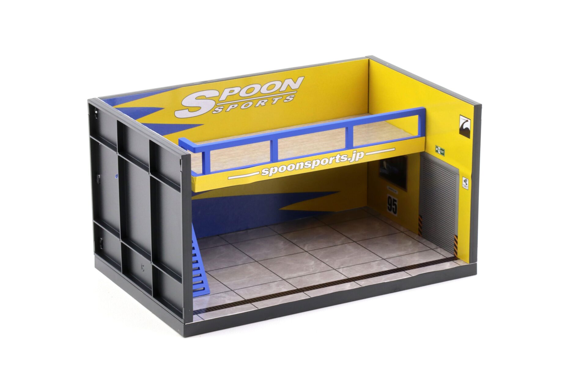 1:64 Motorhelix Diorama Theme Garage Workshop SPOON yellow/ blue M90213
