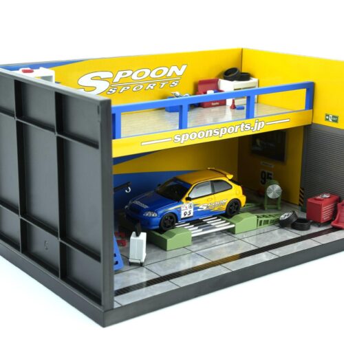 1:64 Motorhelix Diorama Theme Garage Workshop SPOON yellow/ blue M90213