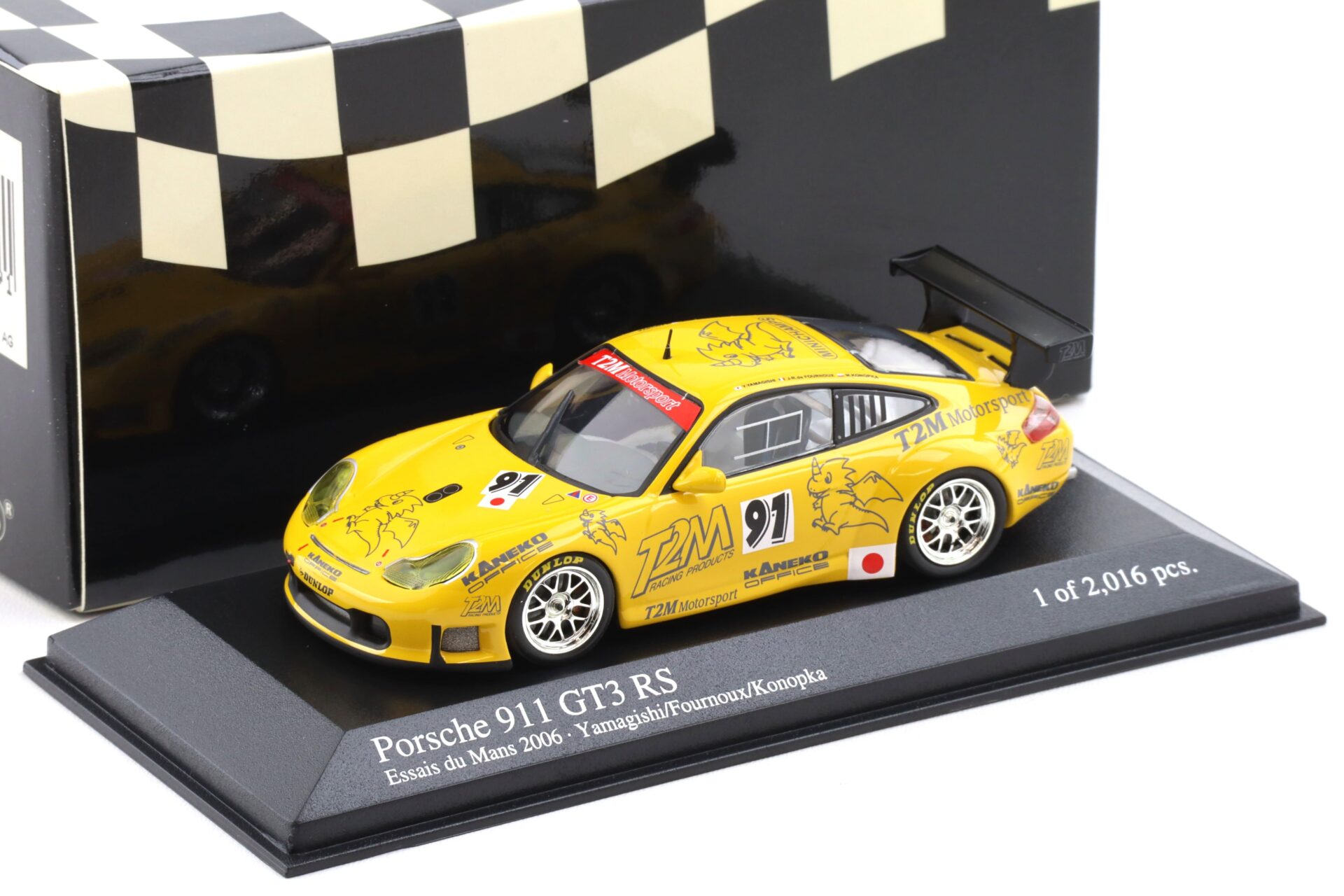 1:43 Minichamps Porsche 911 996 GT3 RS Essais du Mans 2006 #91 Z2M Yamagishi