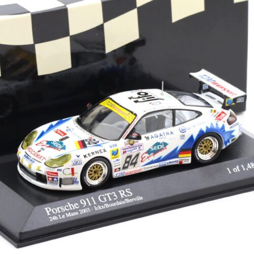 1:43 Minichamps Porsche 911 996 GT3 RS Le Mans 24h 2003 Ickx/ Bourdais #84