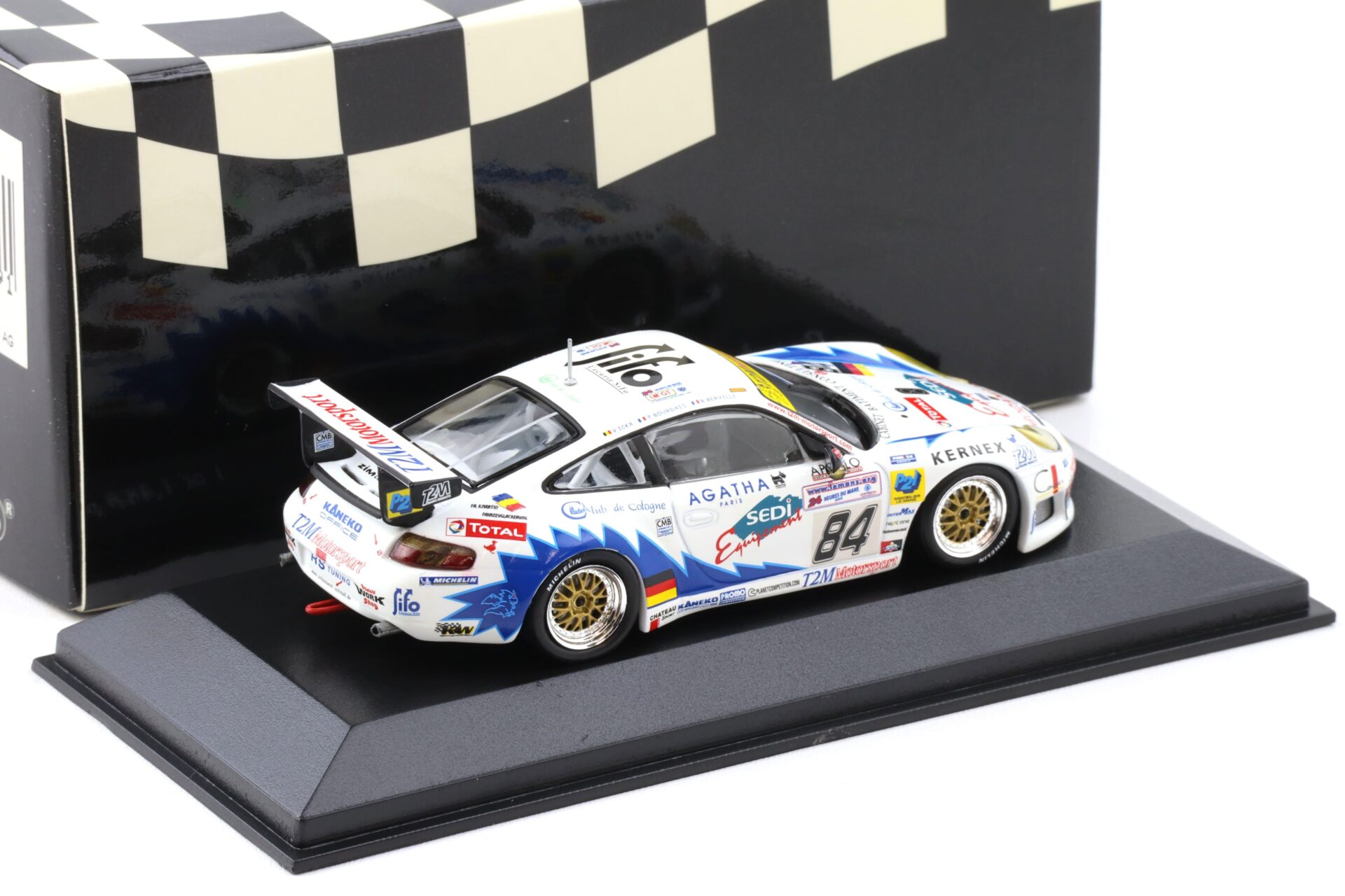 1:43 Minichamps Porsche 911 996 GT3 RS Le Mans 24h 2003 Ickx/ Bourdais #84