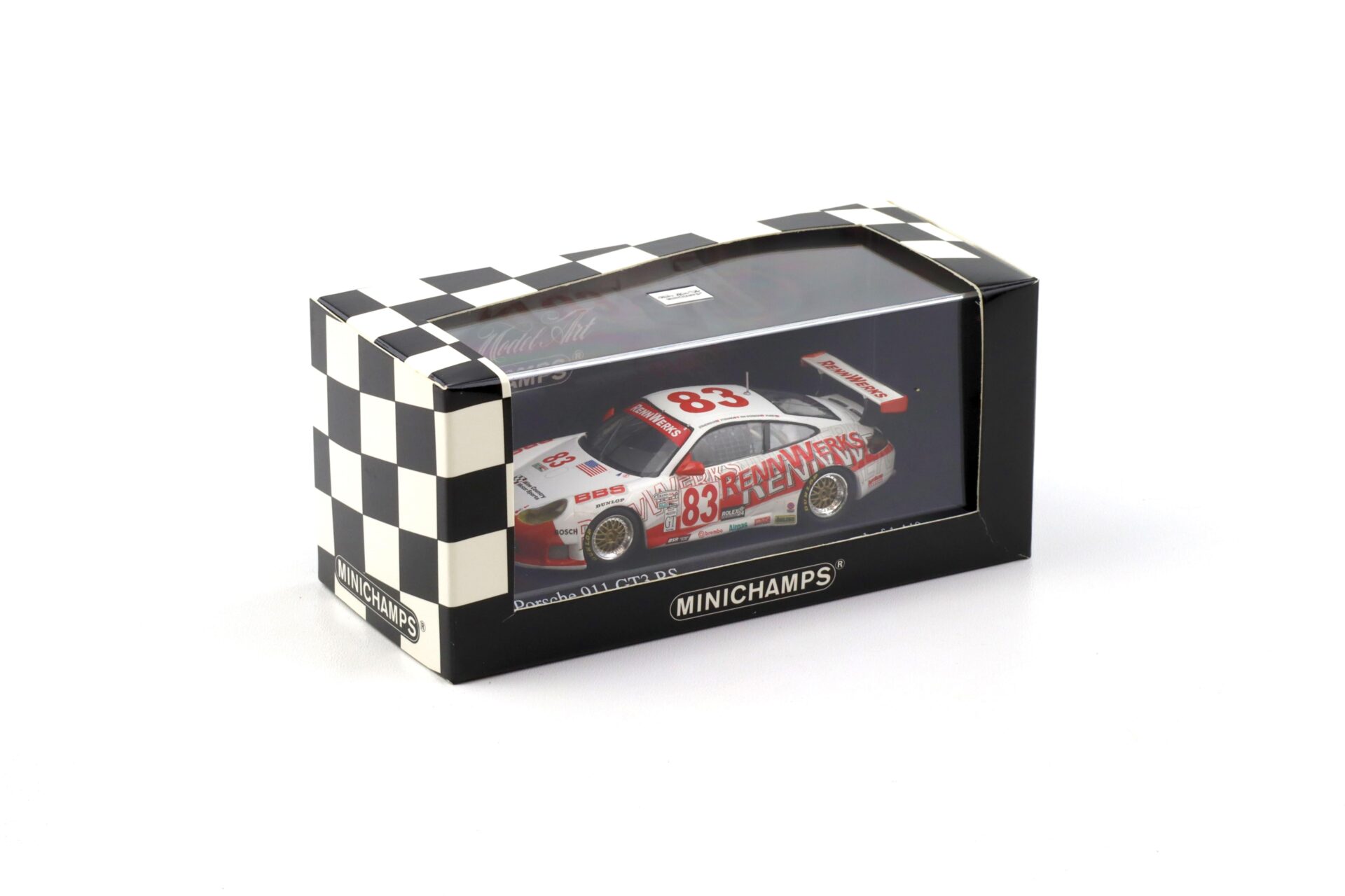 1:43 Minichamps Porsche 911 996 GT3 RS Daytona 24h 2003 #83 Standridge/ Steranka