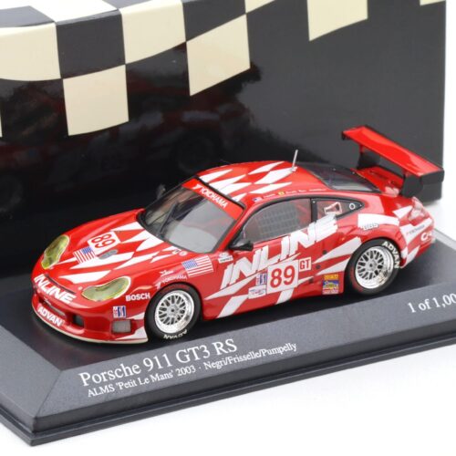 1:43 Minichamps Porsche 911 996 GT3 RS ALMS Petit LM 2003 #89 Frisselle/ Negri