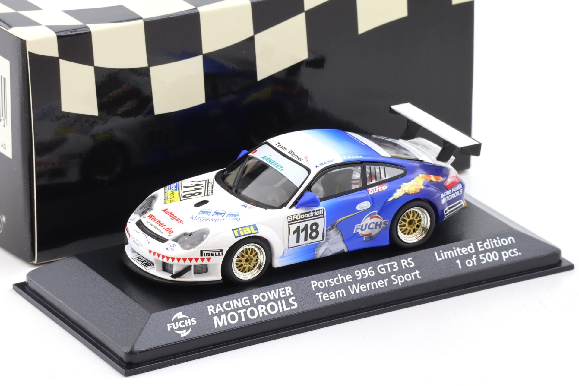 ID 114315 orig.jpg 1:43 Minichamps Porsche 911 996 GT3 RS Team Werner Sport VLN 2007 Fuchs Motoroils
