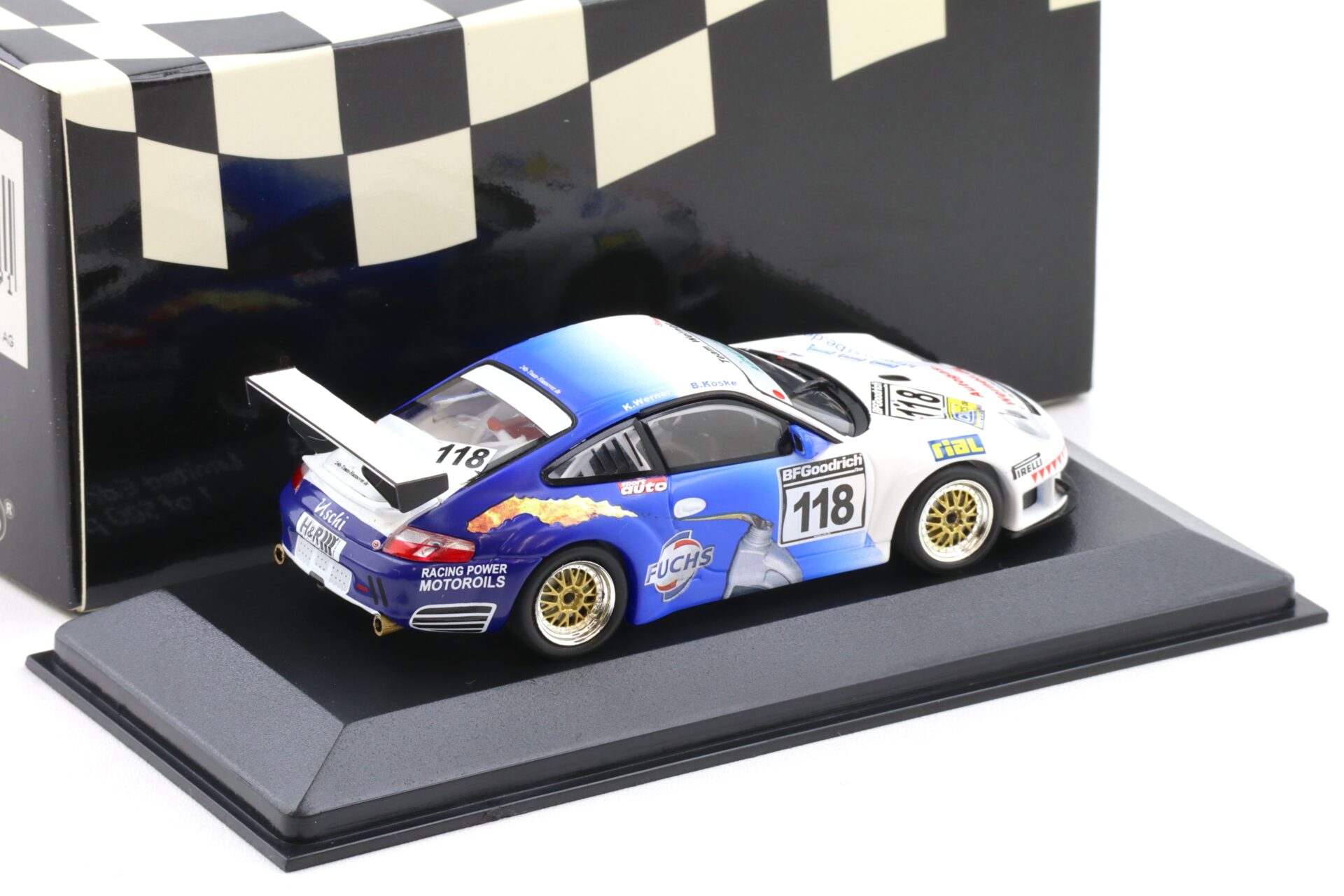 1:43 Minichamps Porsche 911 996 GT3 RS Team Werner Sport VLN 2007 Fuchs Motoroils