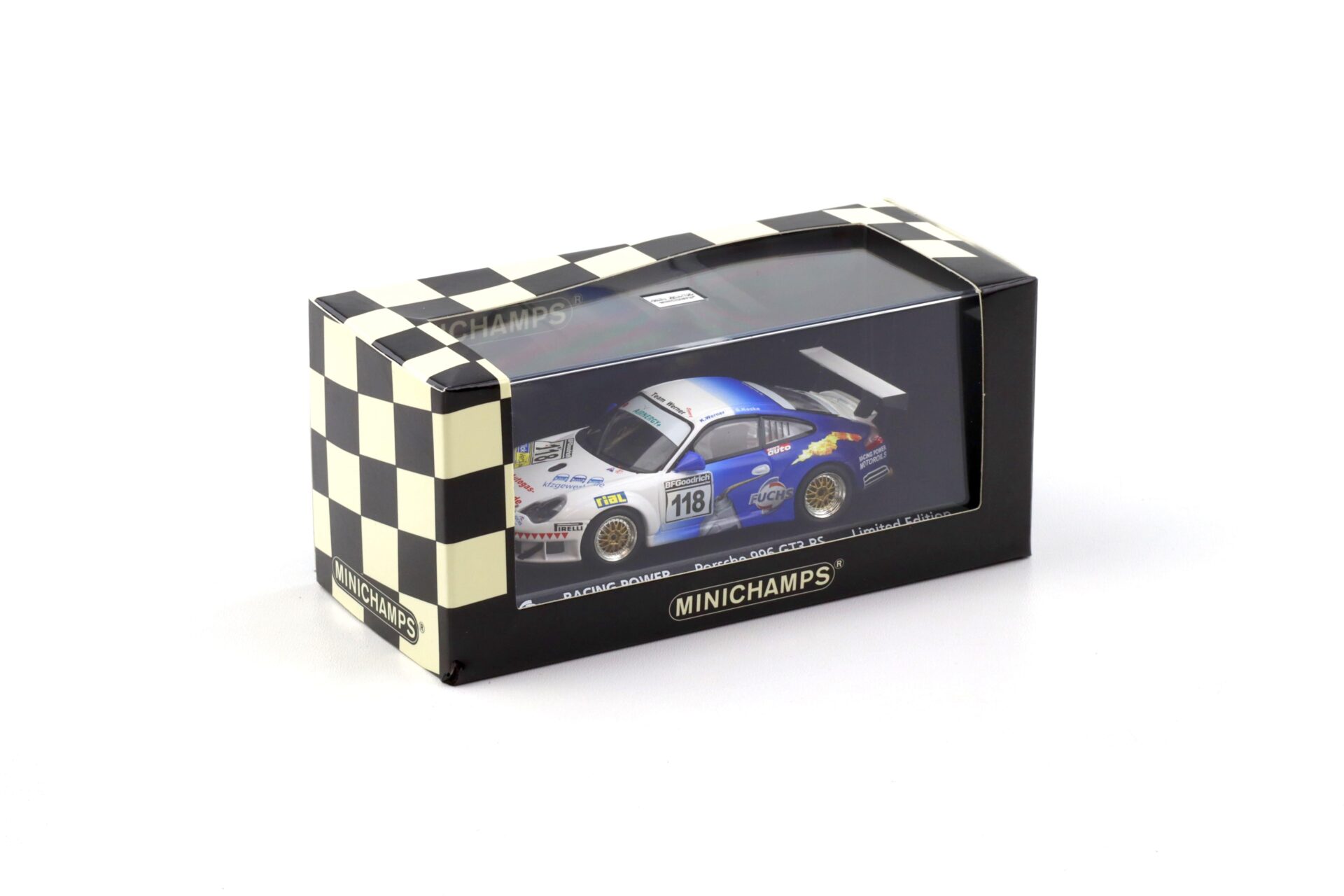 1:43 Minichamps Porsche 911 996 GT3 RS Team Werner Sport VLN 2007 Fuchs Motoroils
