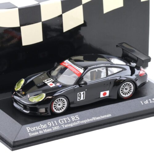 1:43 Minichamps Porsche 911 996 GT3 RS Essais du Mans 2005 #91 Yamagishi