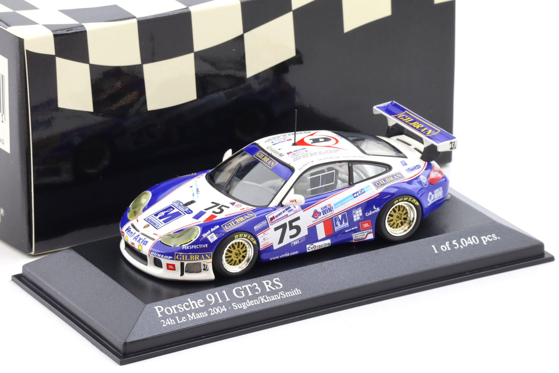 1:43 Minichamps Porsche 911 996 GT3 RS 24h Le Mans 2004 Perspective Racing #75 Khan